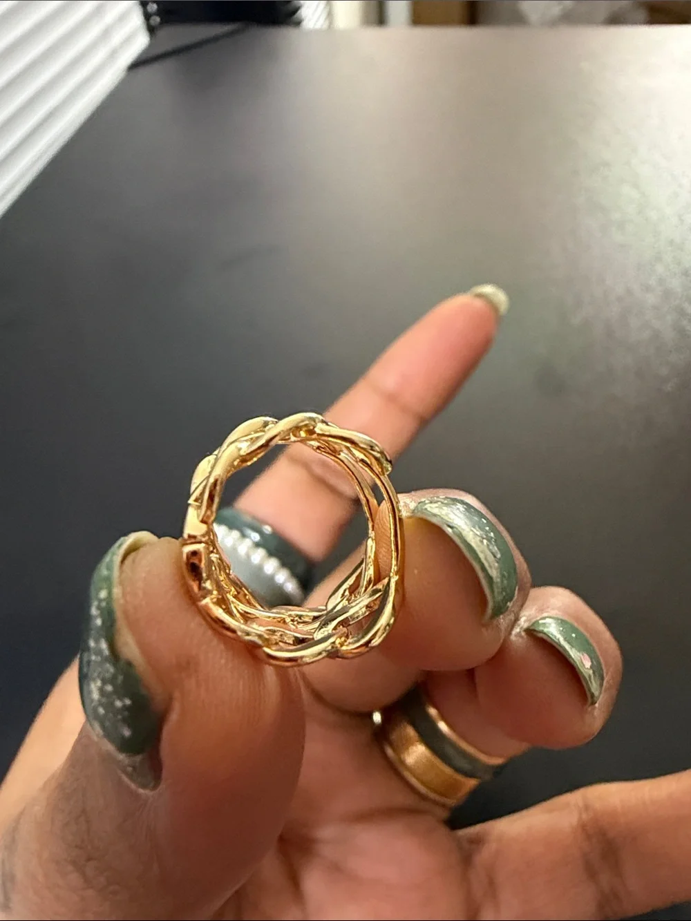 Gold Chain-Link Hoop Earrings - Women Jewelry